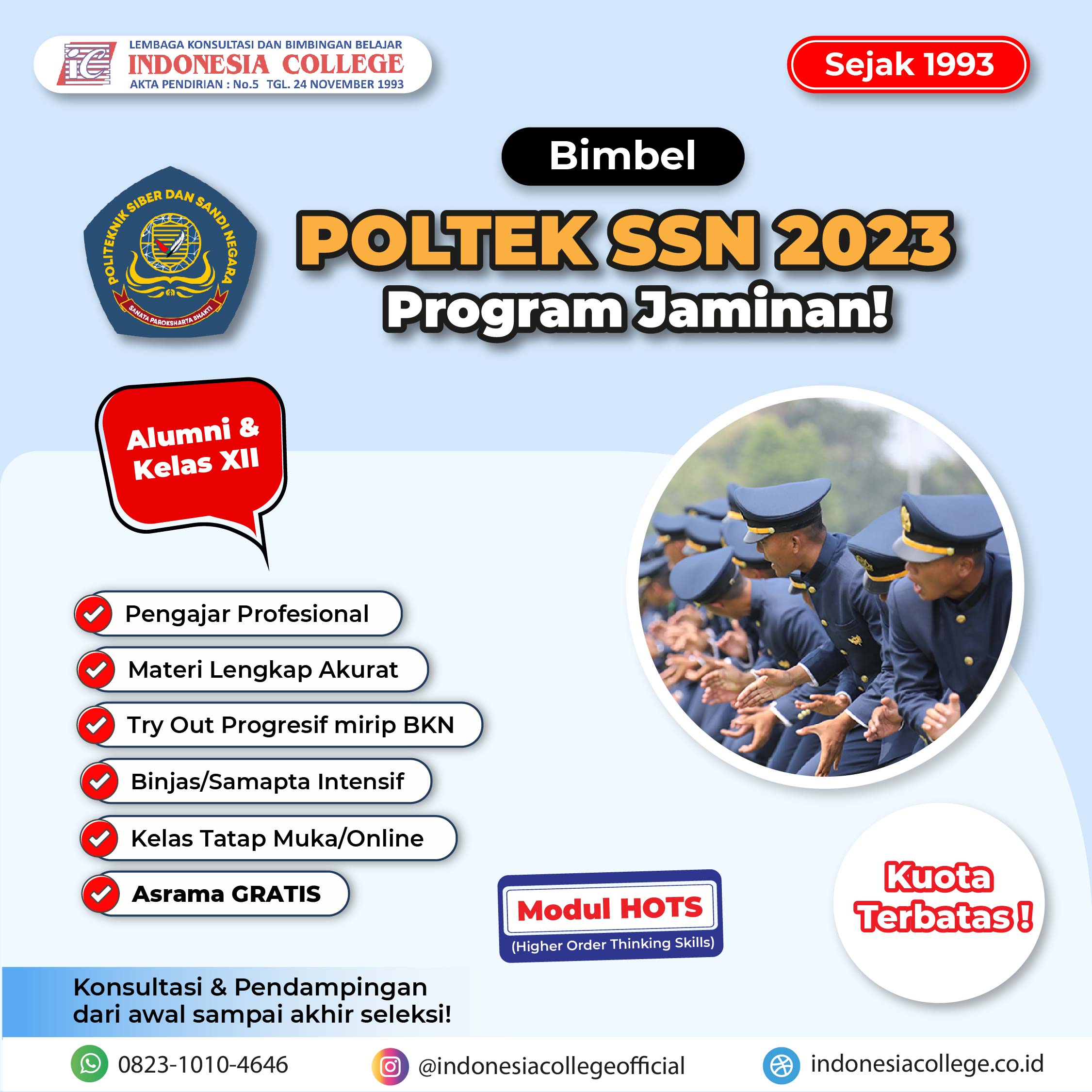 Bimbel Poltek SSN 2023 - Indonesia College