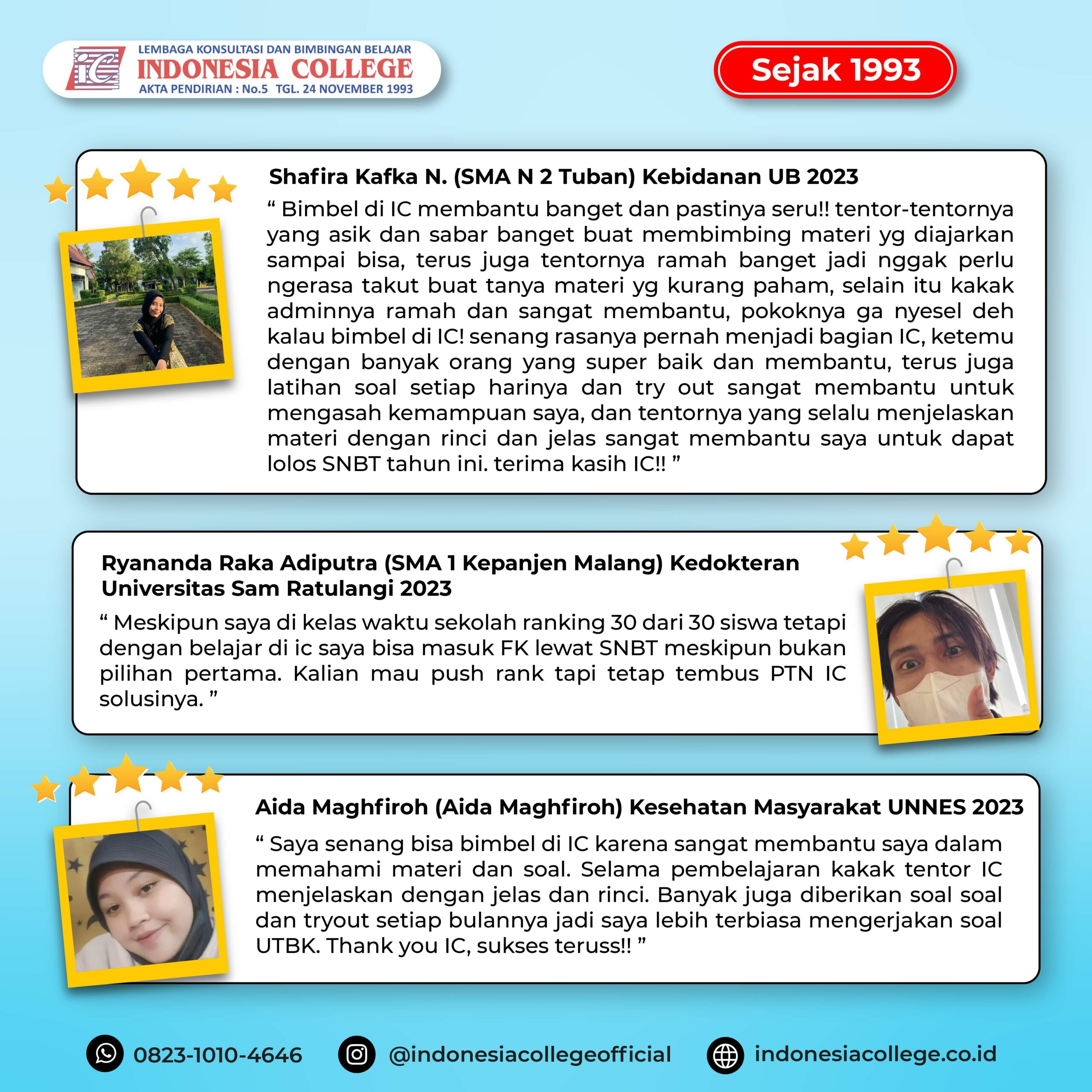 Testimoni Siswa Indonesia College - Lulus Kedokteran PTN 2023
