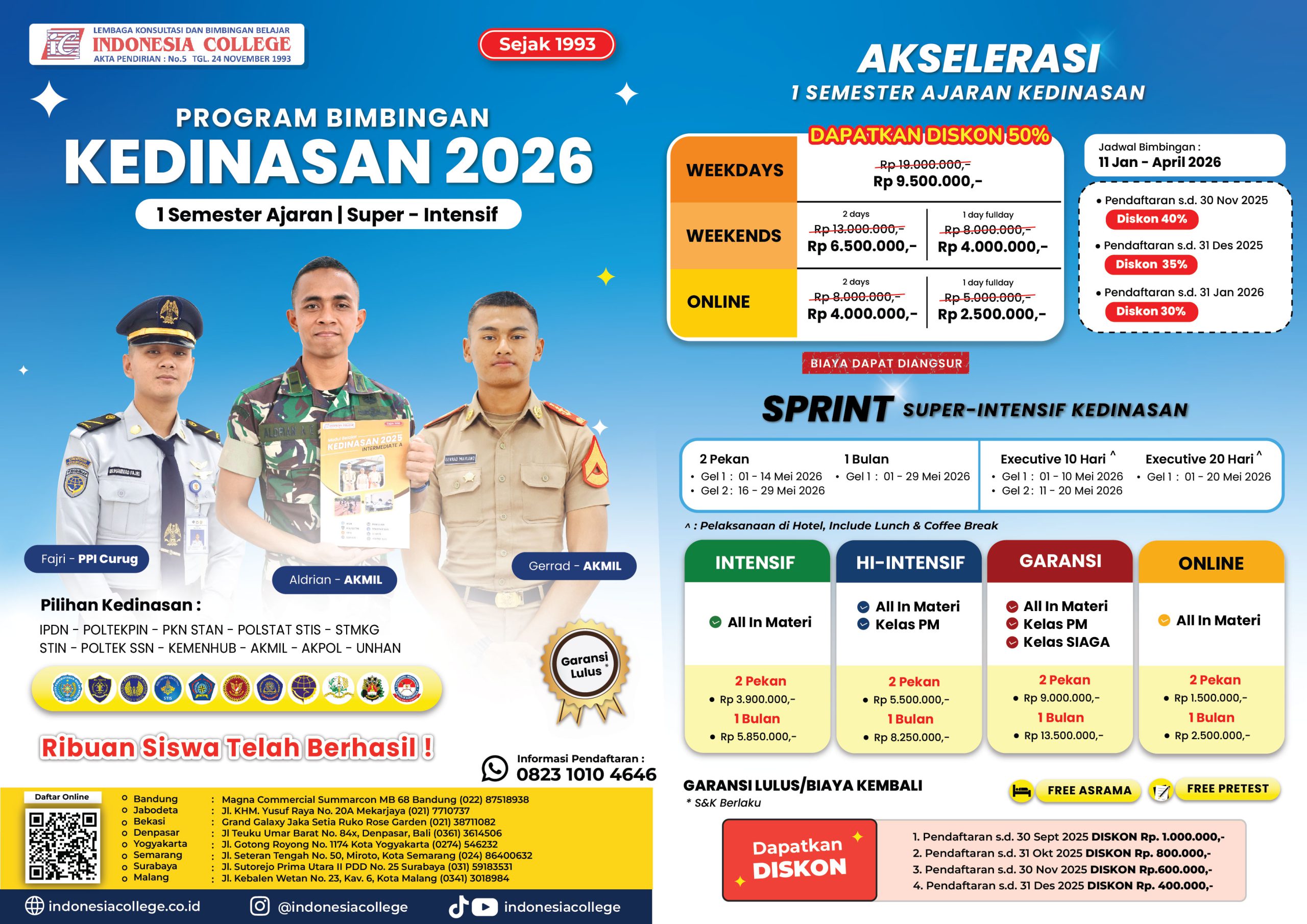 Brosur Bimbel Kedinasan 2026 - Akselerasi & Sprint